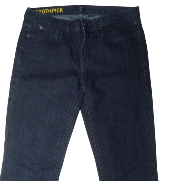 J. Crew Toothpick Straight Dark Wash 5 Pocket Cotton Denim Jeans Size Size 28 - Picture 3 of 11